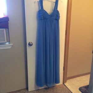 Blue maxi bridesmaid dress